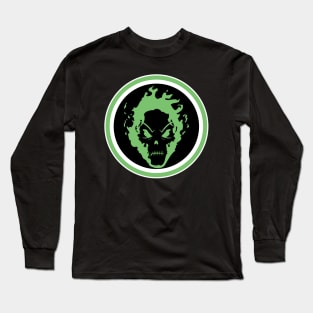 flaming skull halloween icon Long Sleeve T-Shirt